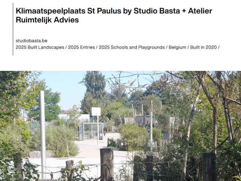 Klimaatspeelplaats op shortlist voor Landezine&nbsp;Awards